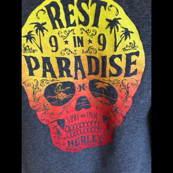 Hurley Men’s Large, Rest 9 In 9 Paradise, Surf & Enjoy Hoodie, GUC - Picture 8 of 8